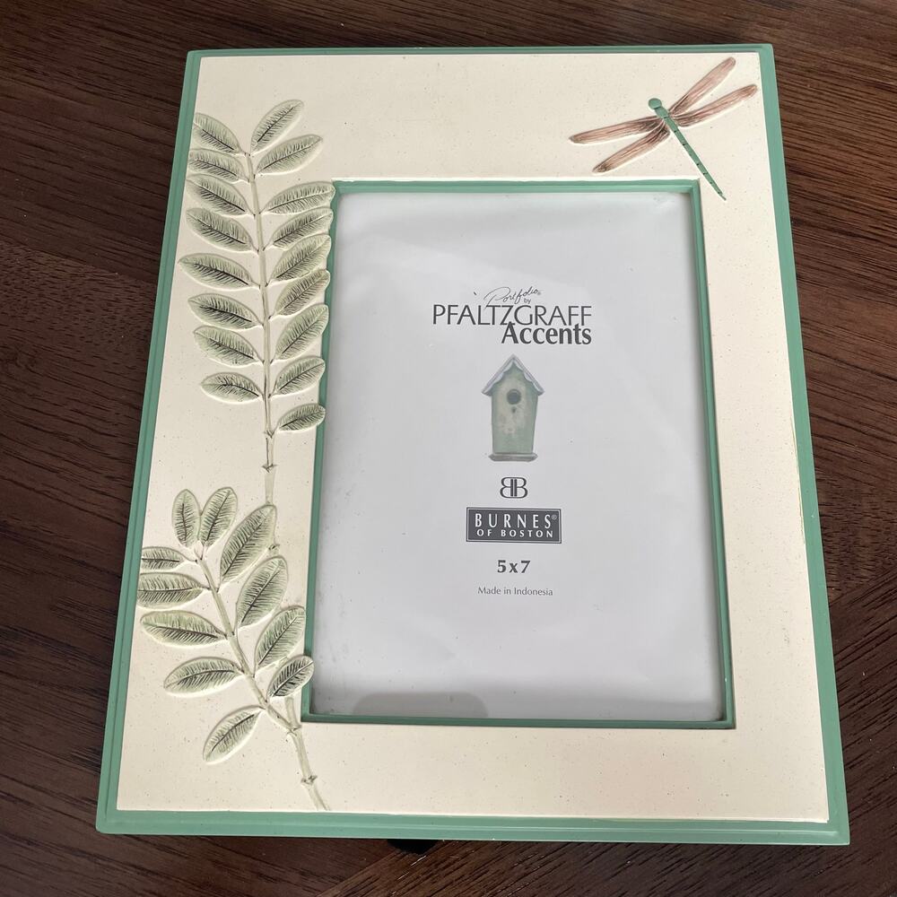 Pfaltzgraff Dragonfly Picture Frame 5x7 Vtg 1999 Burnes of Boston Photo Holder